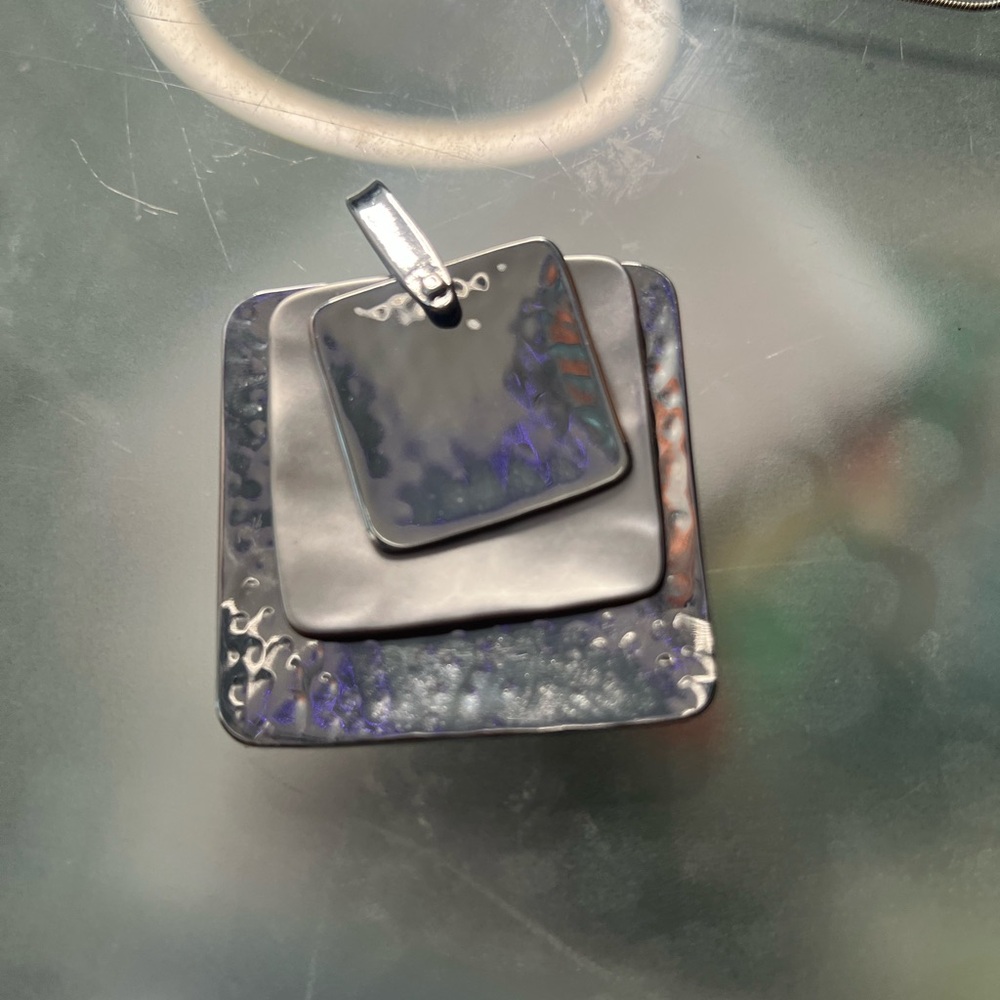 Chico's Silver Layered Pendant Necklace